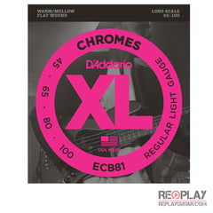 D'Addario ECB81 Chromes Bass, Light, 45-100, Long Scale