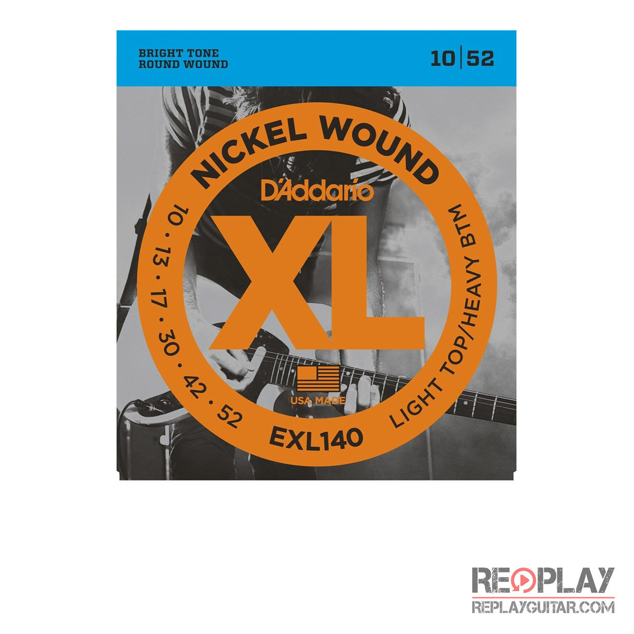 D'Addario EXL140 Nickel Wound, Light Top/Heavy Bottom, 10-52