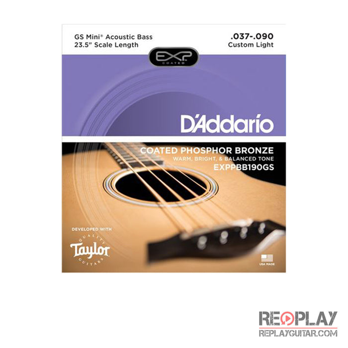 D'Addario EXP Phosphor Bronze Taylor GS Mini-e Bass Custom Light