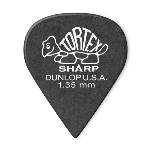 Dunlop Tortex Sharp 1.35mm Guitar Pick, 12-Pack