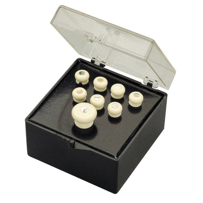 Martin Pin Set, White With Pearl Inlay