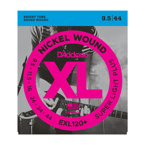 D'Addario EXL120+ Round Wound, Super Light Plus Guitar Strings, 9.5-44