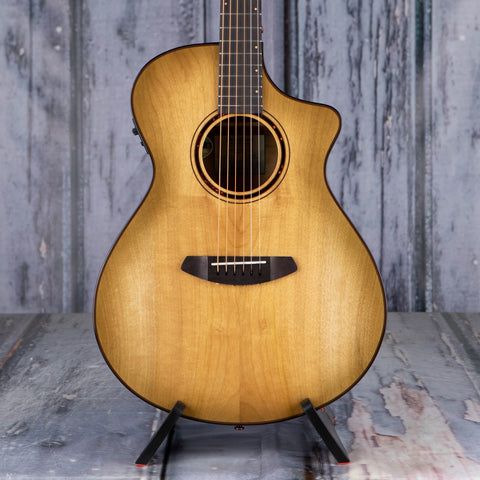 Breedlove Pursuit Exotic S Concert Myrtlewood CE Acoustic/Electric Guitar, Sweetgrass, front closeup