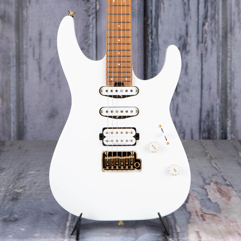 Charvel Pro-Mod DK24 HSS 2PT CM Electric Guitar, Snow White, front closeup