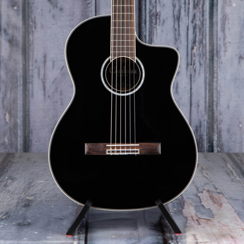 Cordoba Fusion 5 Jet Classical Acoustic/Electric Guitar, Black, front closeup