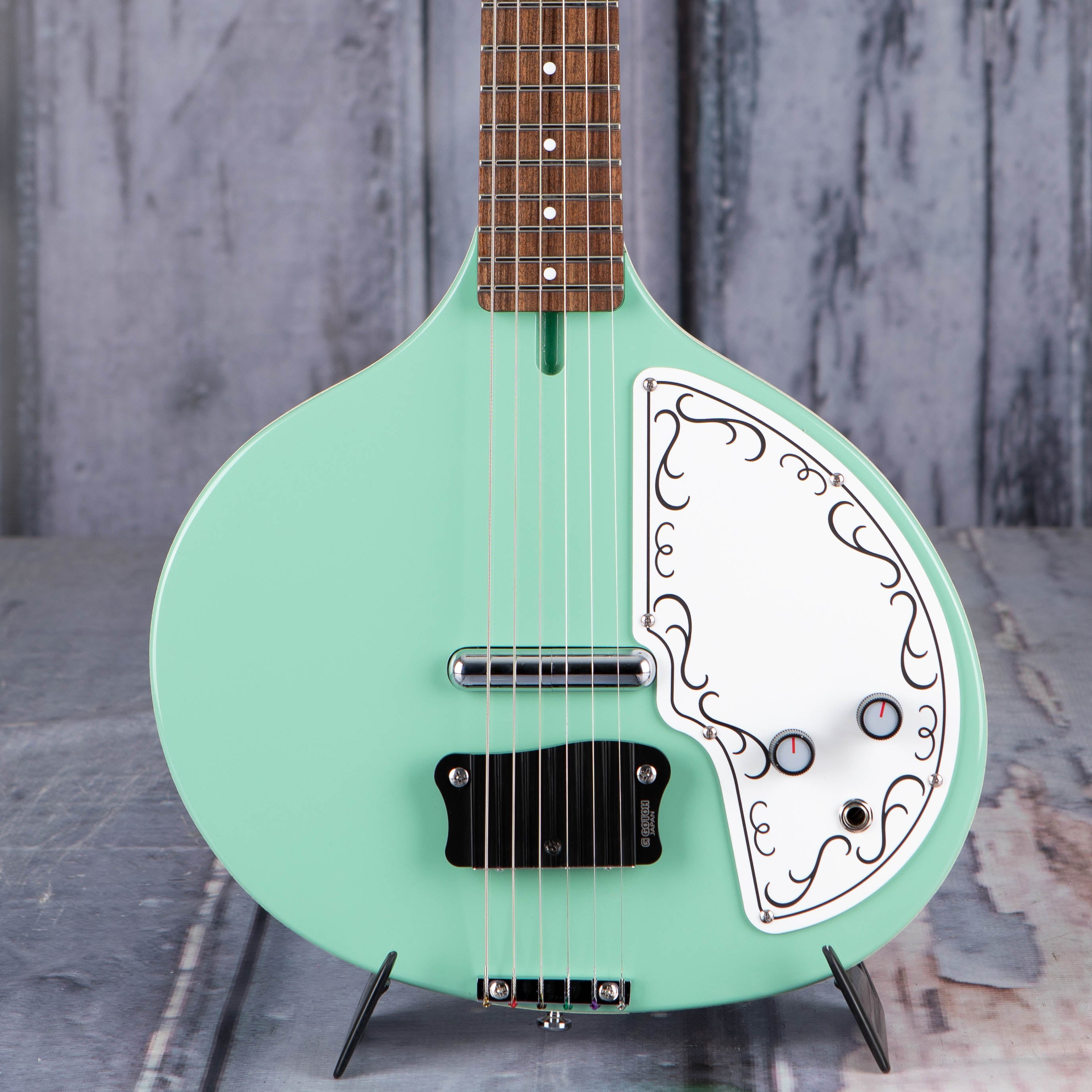 Danelectro Baby Electric Sitar, Vintage Aqua, front closeup