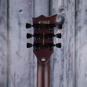 ESP LTD EC-1000T CTM Left-Handed Electric Guitar, Tobacco Sunburst Satin, back headstock