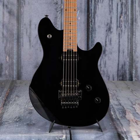 EVH Wolfgang WG Standard Electric Guitar, Gloss Black, front closeup