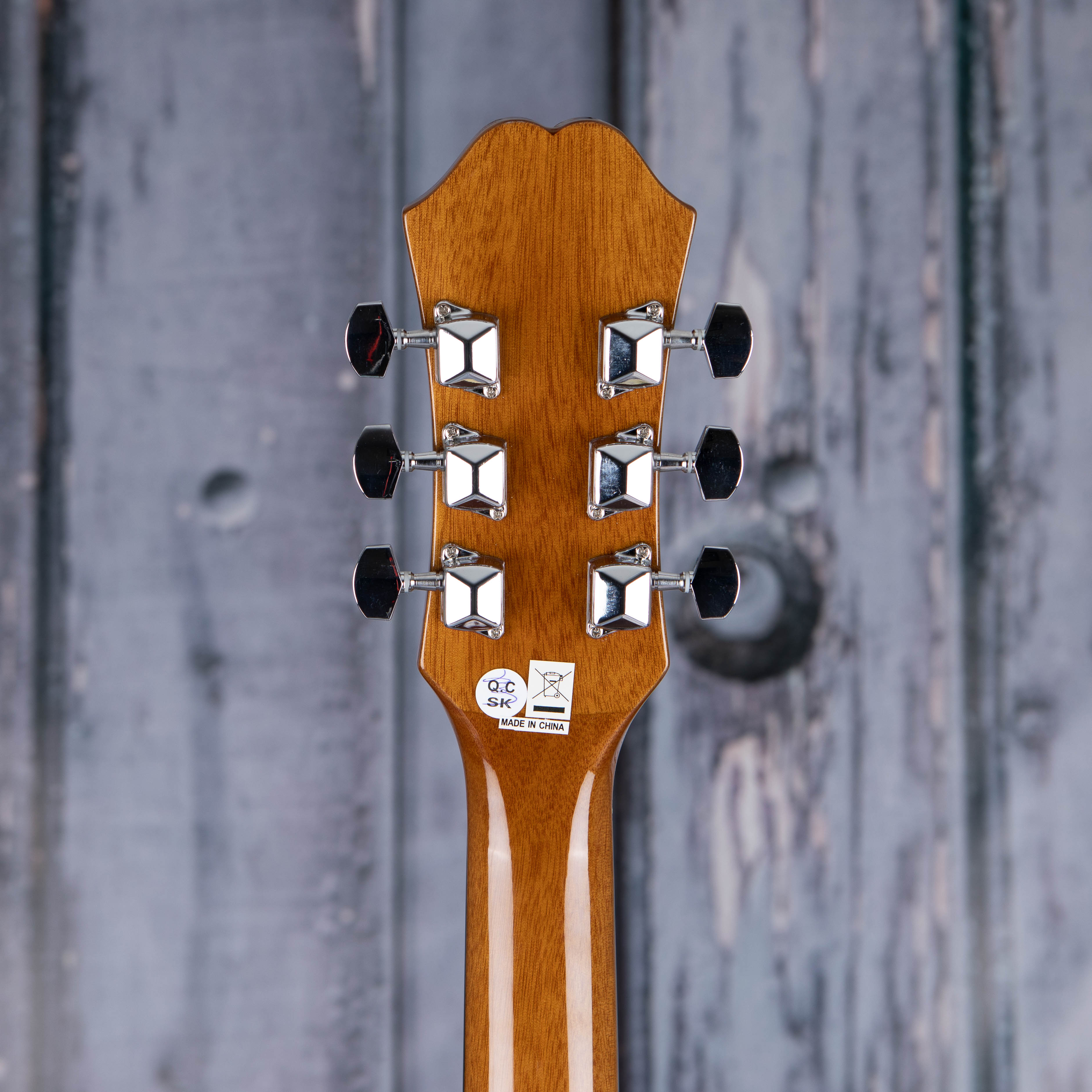 Epiphone DR-100 Dreadnought Acoustic Guitar, Vintage Sunburst, back headstock