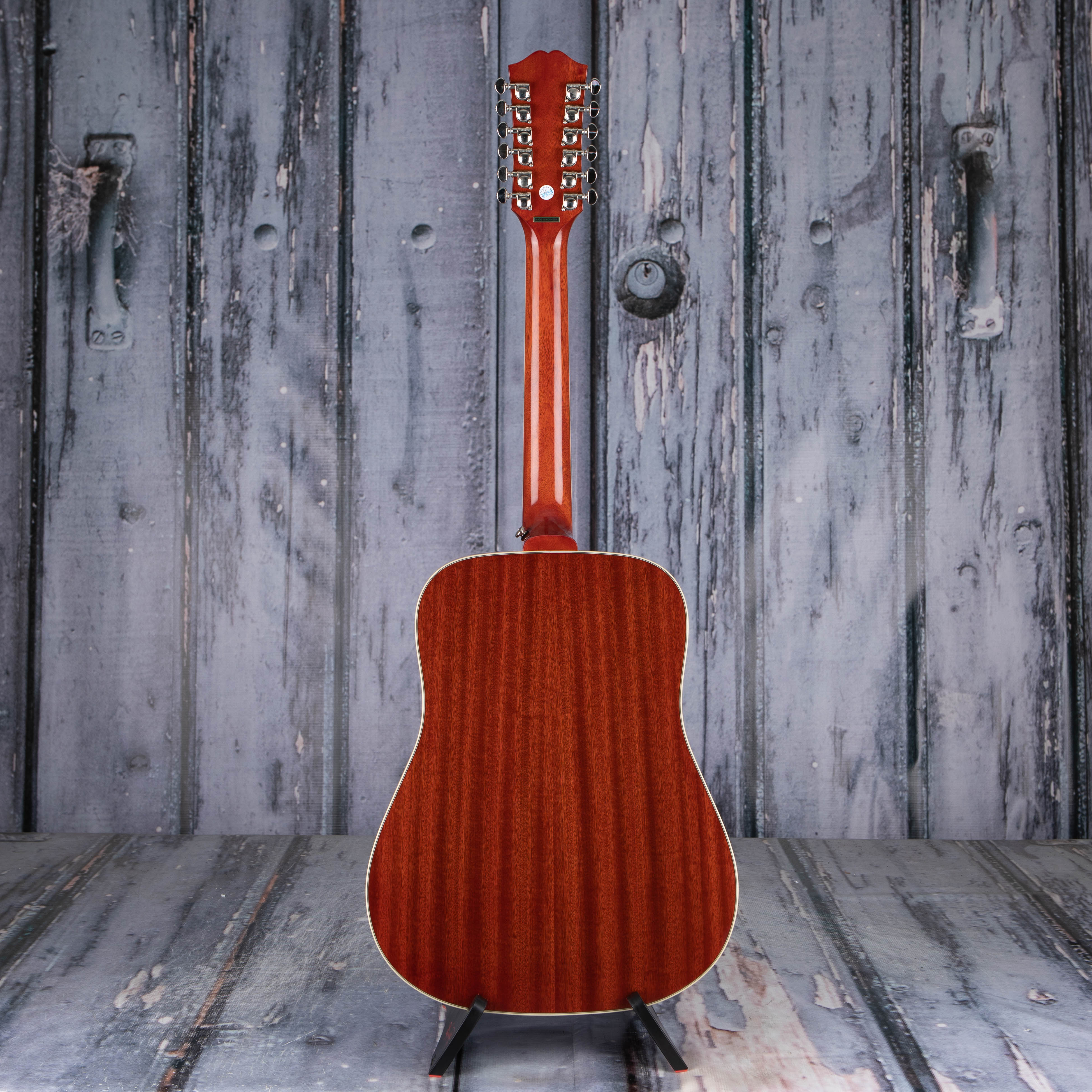 Epiphone Hummingbird 12-String Acoustic/Electric Guitar, Aged Cherry Sunburst Gloss, back
