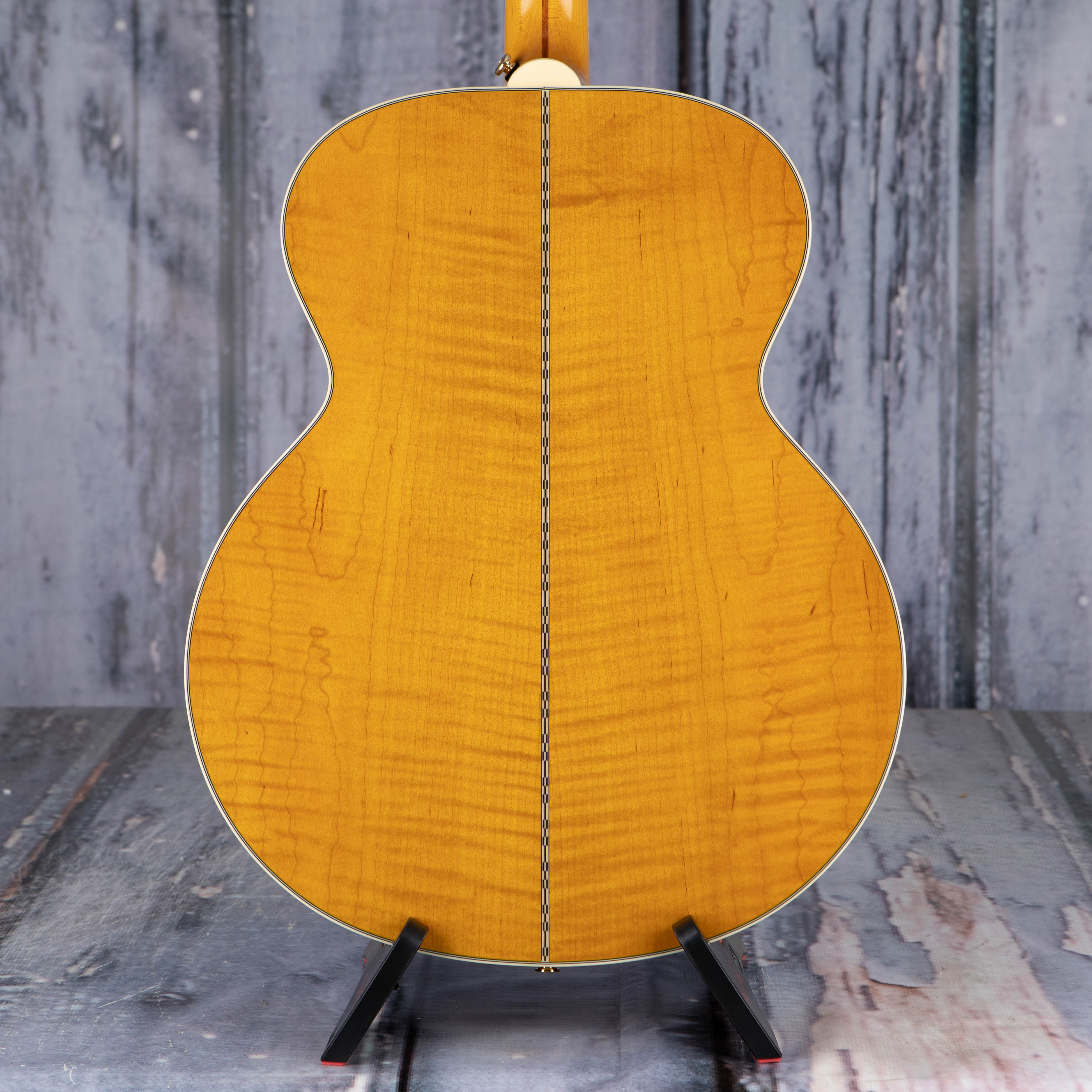 Epiphone J-200 Acoustic/Electric Guitar, Aged Antique Natural Gloss, back closeup