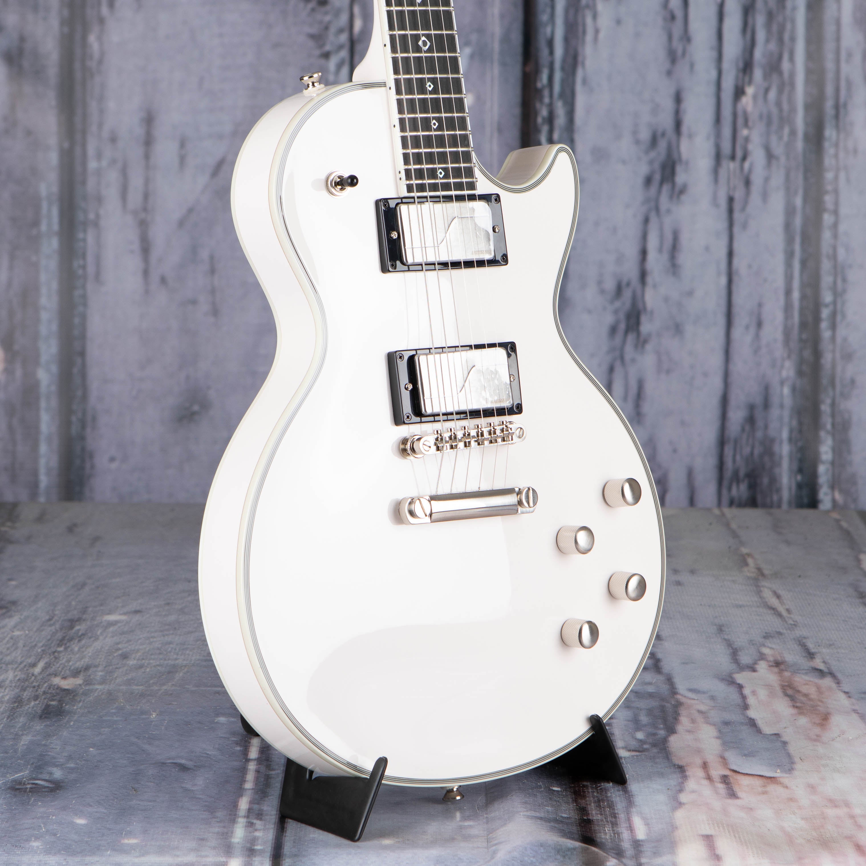 Epiphone Jerry Cantrell Prophecy Les Paul Custom Electric Guitar, Bone White, angle