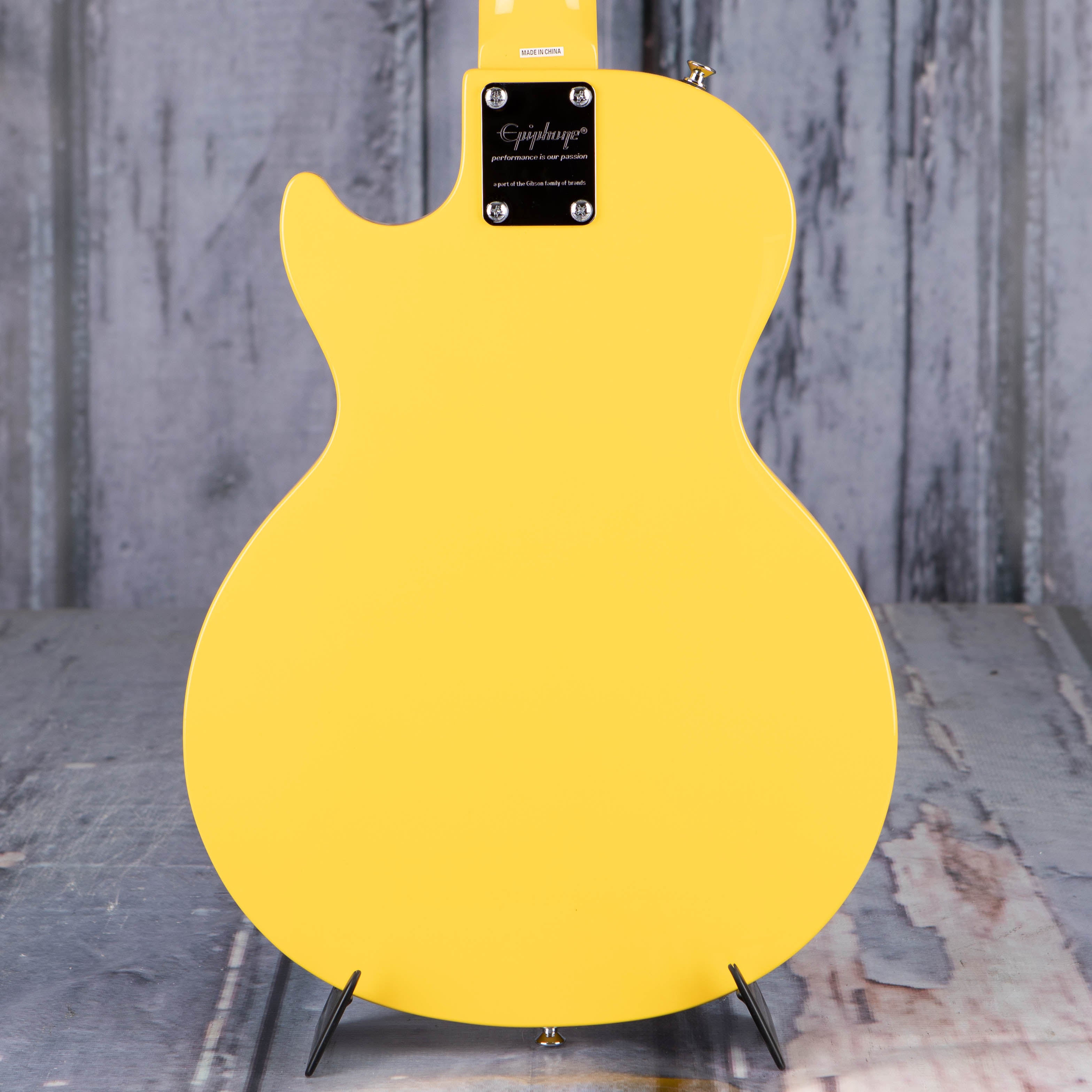 Epiphone Les Paul Melody Maker E1 Electric Guitar, Sunset Yellow, back closeup