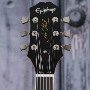 Epiphone Les Paul Modern Electric Guitar, Faded Pelham Blue, front headstock