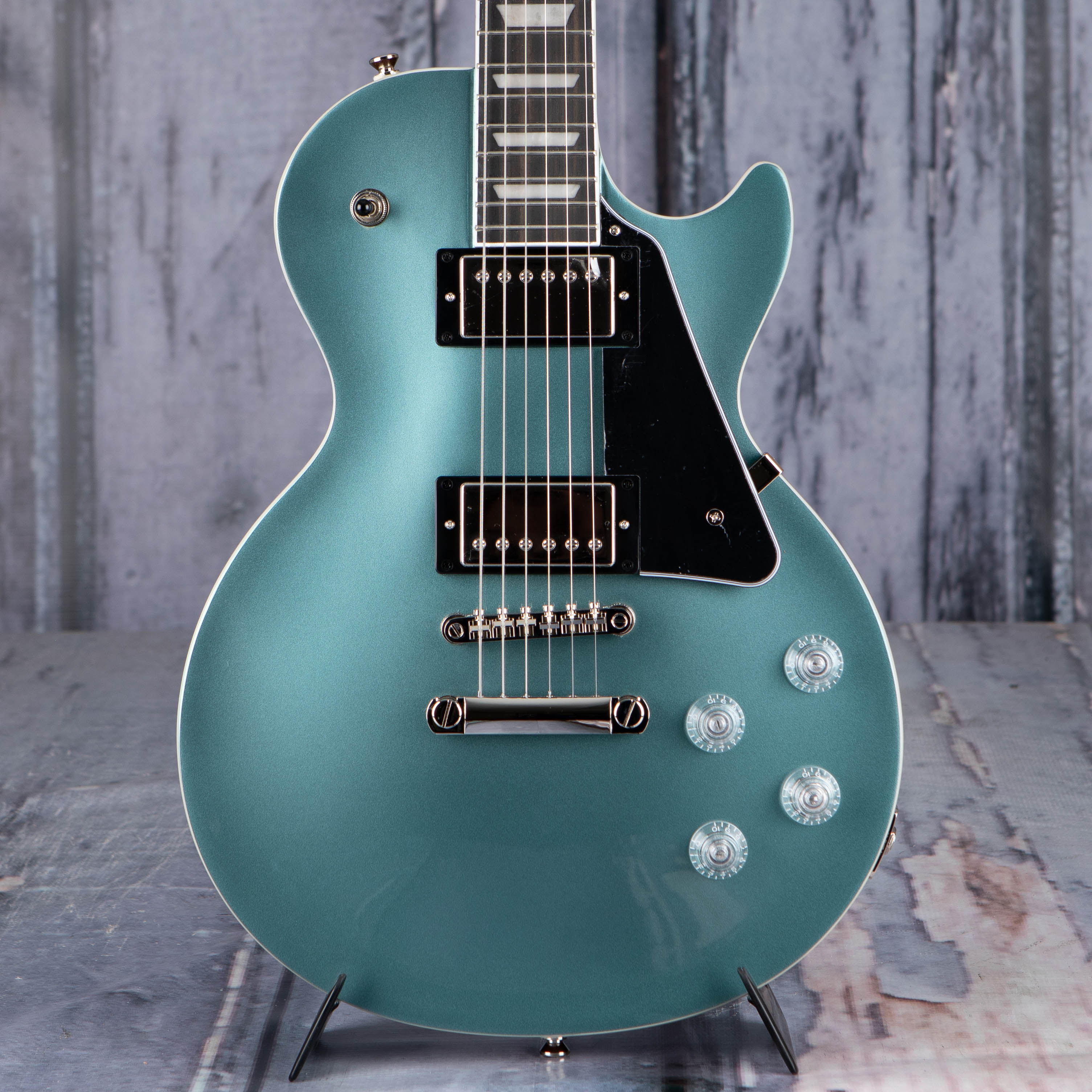 Epiphone Les Paul Modern Electric Guitar, Faded Pelham Blue, front closeup