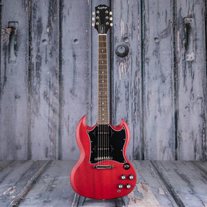 Epiphone SG Classic Worn P-90s Electric Guitar, Worn Cherry, front