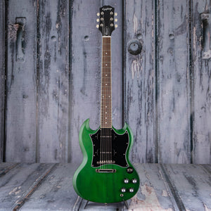 Epiphone SG Classic Worn P-90s Electric Guitar, Worn Inverness Green, front