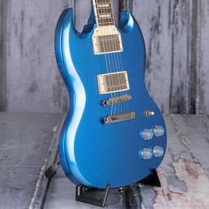 Epiphone SG Muse Electric Guitar, Radio Blue Metallic, angle