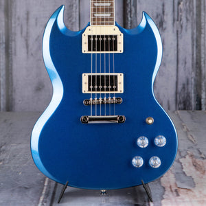 Epiphone SG Muse Electric Guitar, Radio Blue Metallic, front closeup