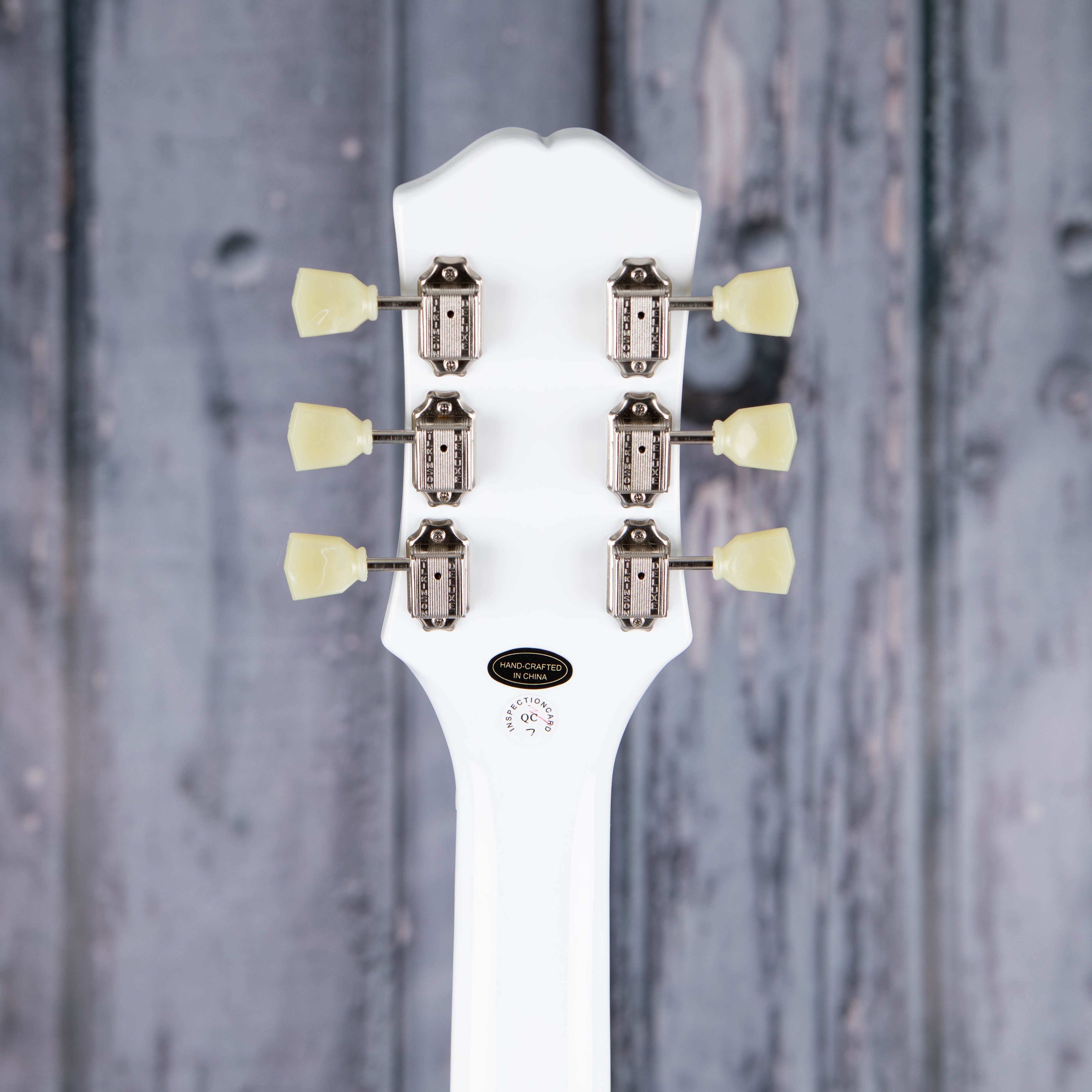 Epiphone SG Standard Electric Guitar, Alpine White, back headstock