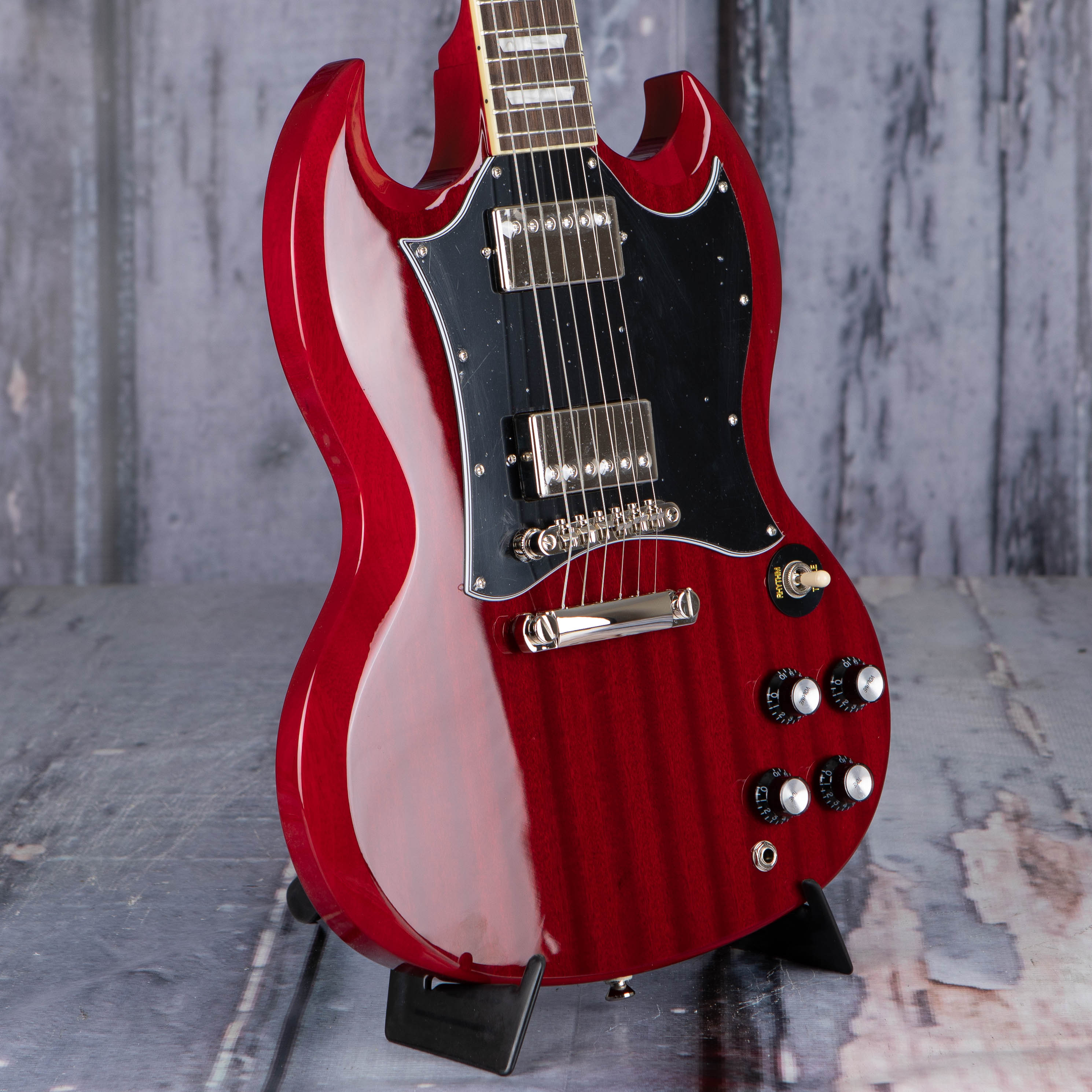 Epiphone SG Standard Electric Guitar, Heritage Cherry, angle