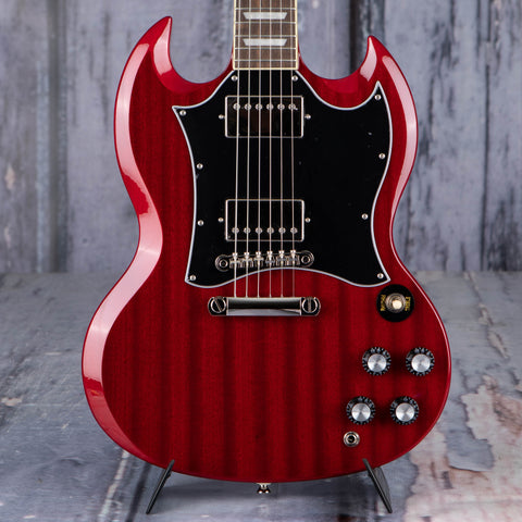 Epiphone SG Standard Electric Guitar, Heritage Cherry, front closeup