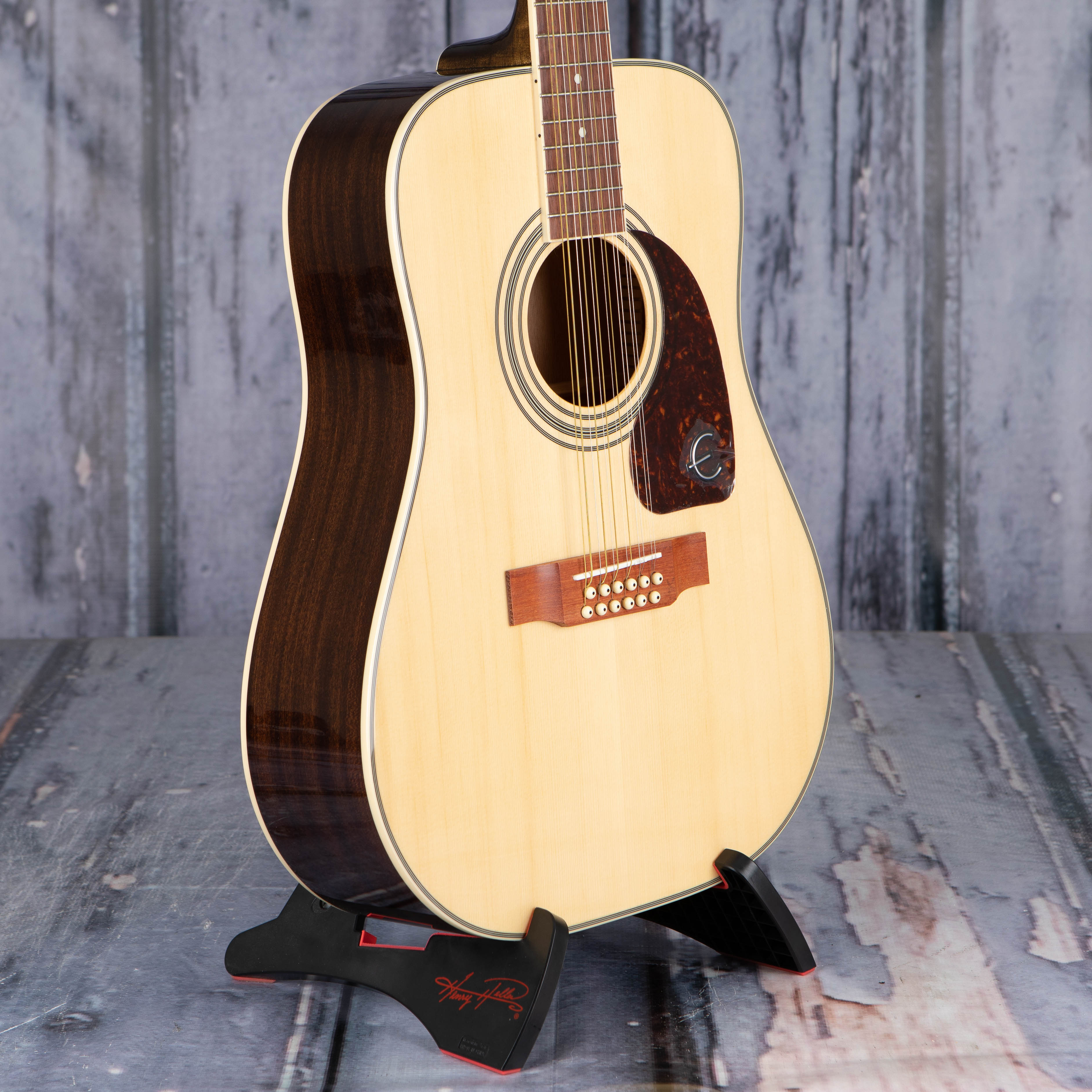 Epiphone Songmaker DR-212 12-String Acoustic Guitar, Natural, angle