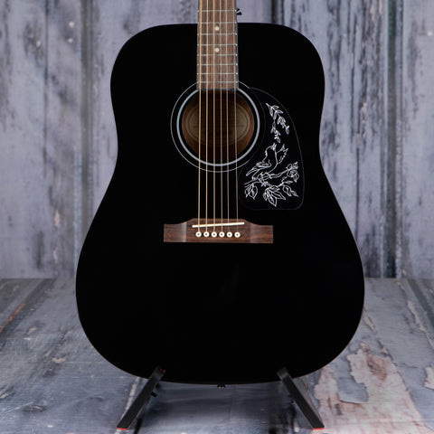 Epiphone Starling Acoustic Guitar, Ebony, front closeup