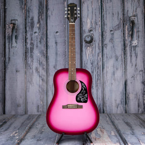 Epiphone Starling Acoustic Guitar, Hot Pink Pearl, front