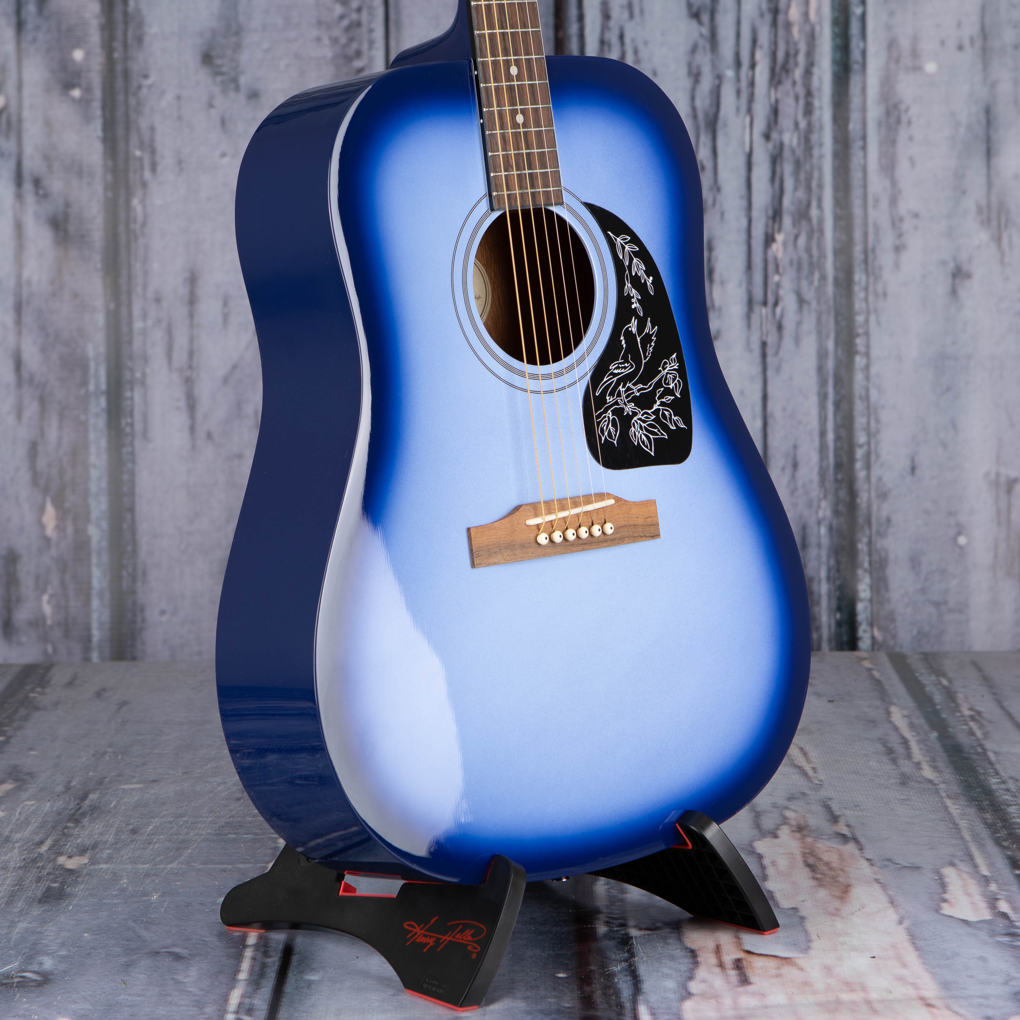 Epiphone Starling Acoustic Guitar, Starlight Blue, angle