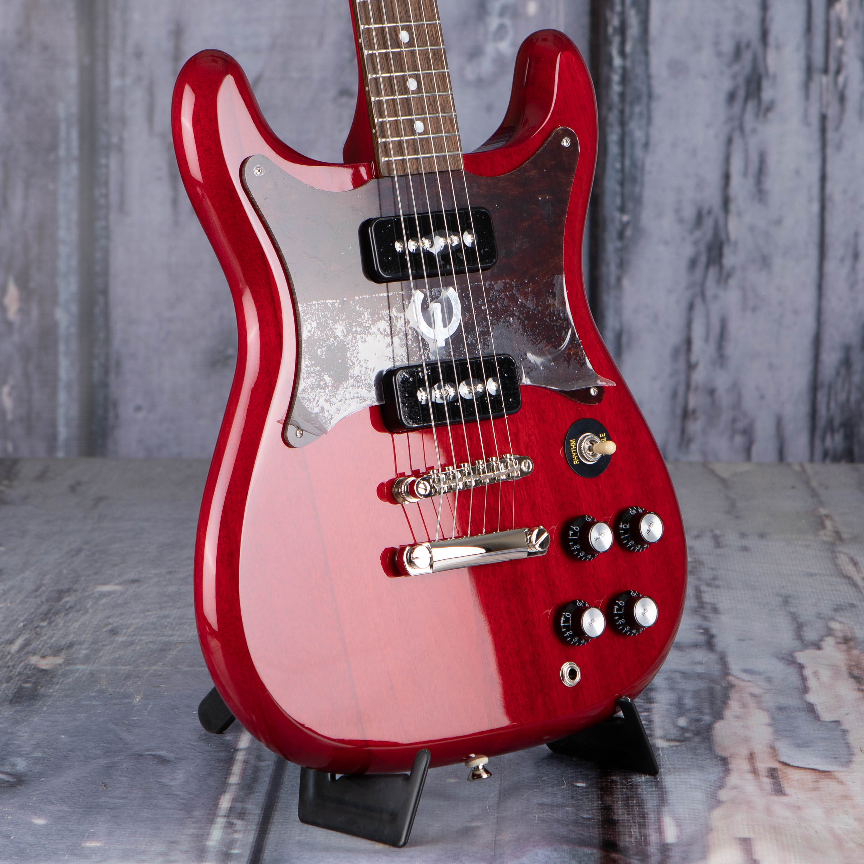 Epiphone Wilshire P-90 Electric Guitar, Cherry, angle