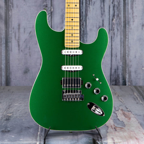 Fender Aerodyne Special Stratocaster HSS Electric Guitar, Speed Green Metallic, front closeup