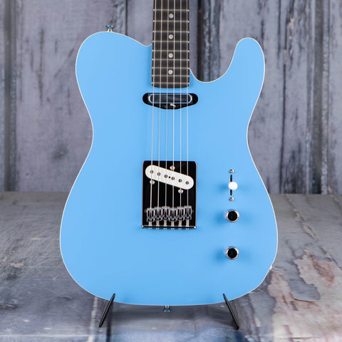 Fender Aerodyne Special Telecaster Electric Guitar, California Blue, front closeup
