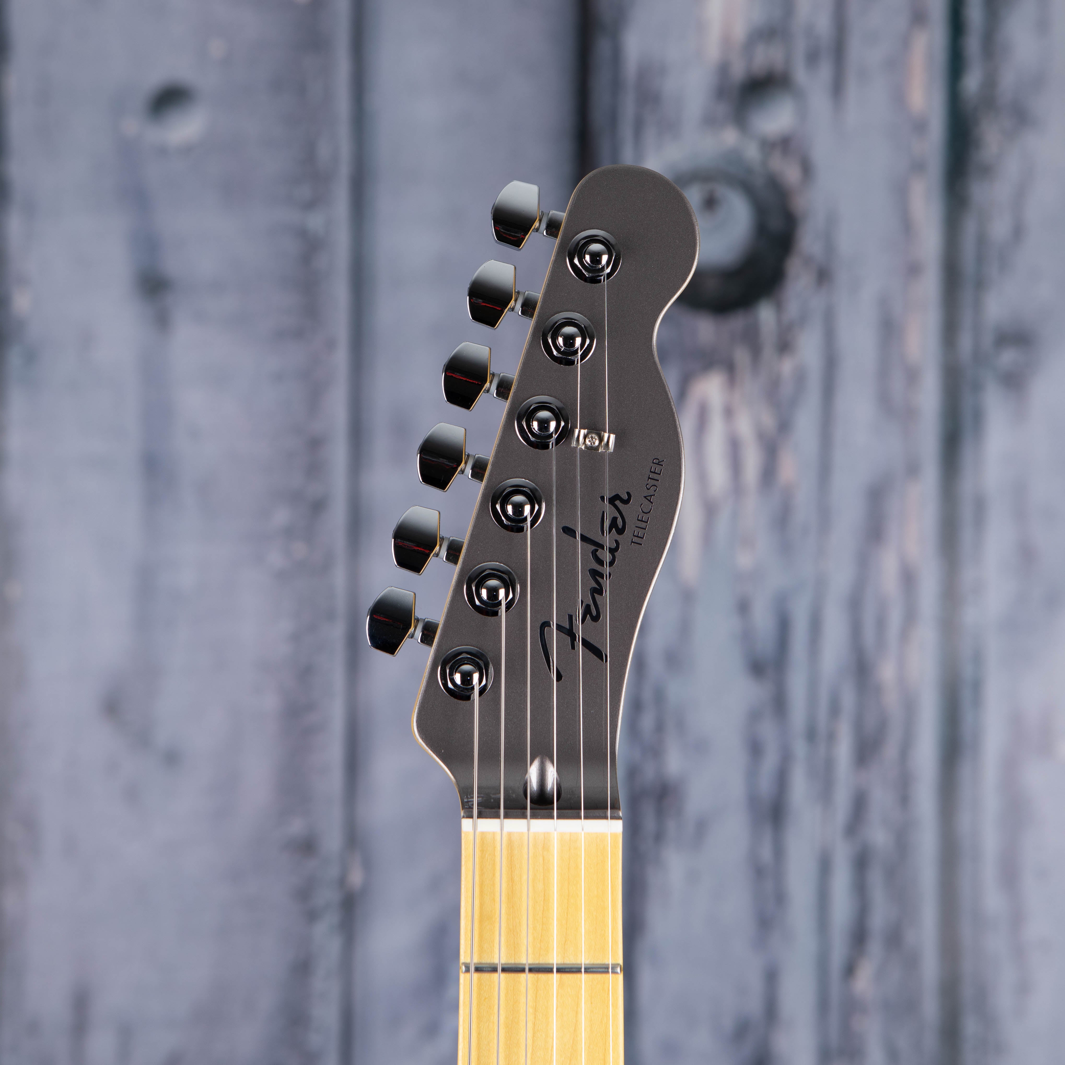 Fender Aerodyne Special Telecaster Electric Guitar, Dolphin Gray Metallic, front headstock