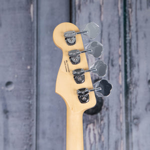 Fender American Performer Jazz Bass Guitar, Arctic White, back headstock
