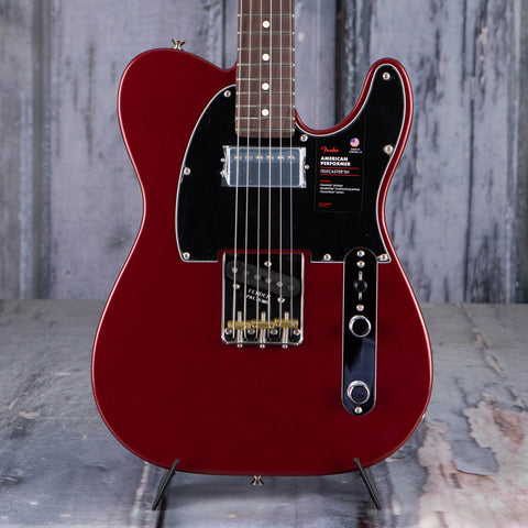 Fender American Performer Series Telecaster Hum Electric Guitar, Aubergine, front closeup