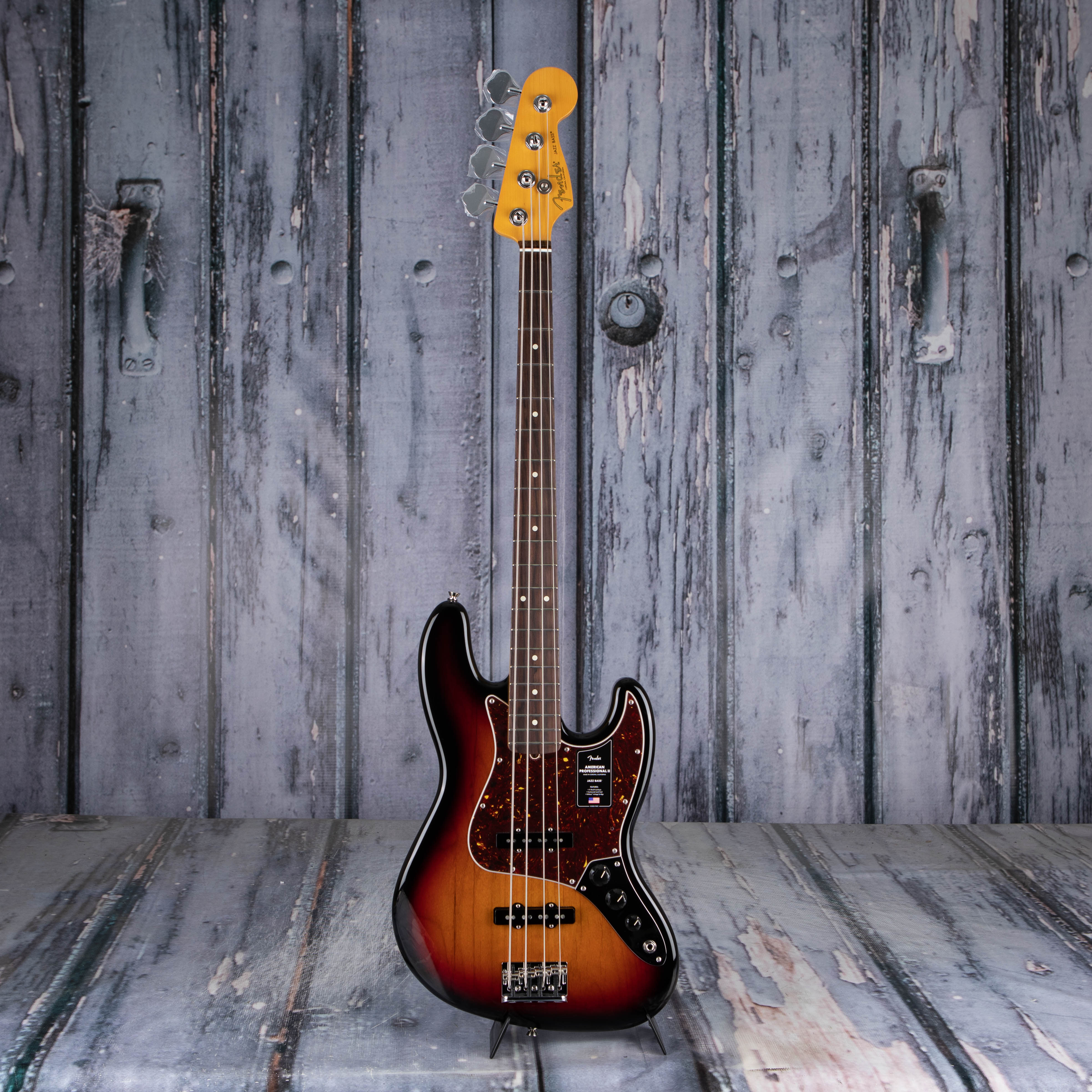 Fender American Professional II Jazz Bass Guitar, 3-Color Sunburst, front