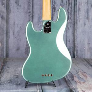 Fender American Professional II Jazz Bass Guitar, Mystic Surf Green, back closeup