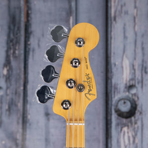Fender American Professional II Jazz Bass Guitar, Mystic Surf Green, front headstock