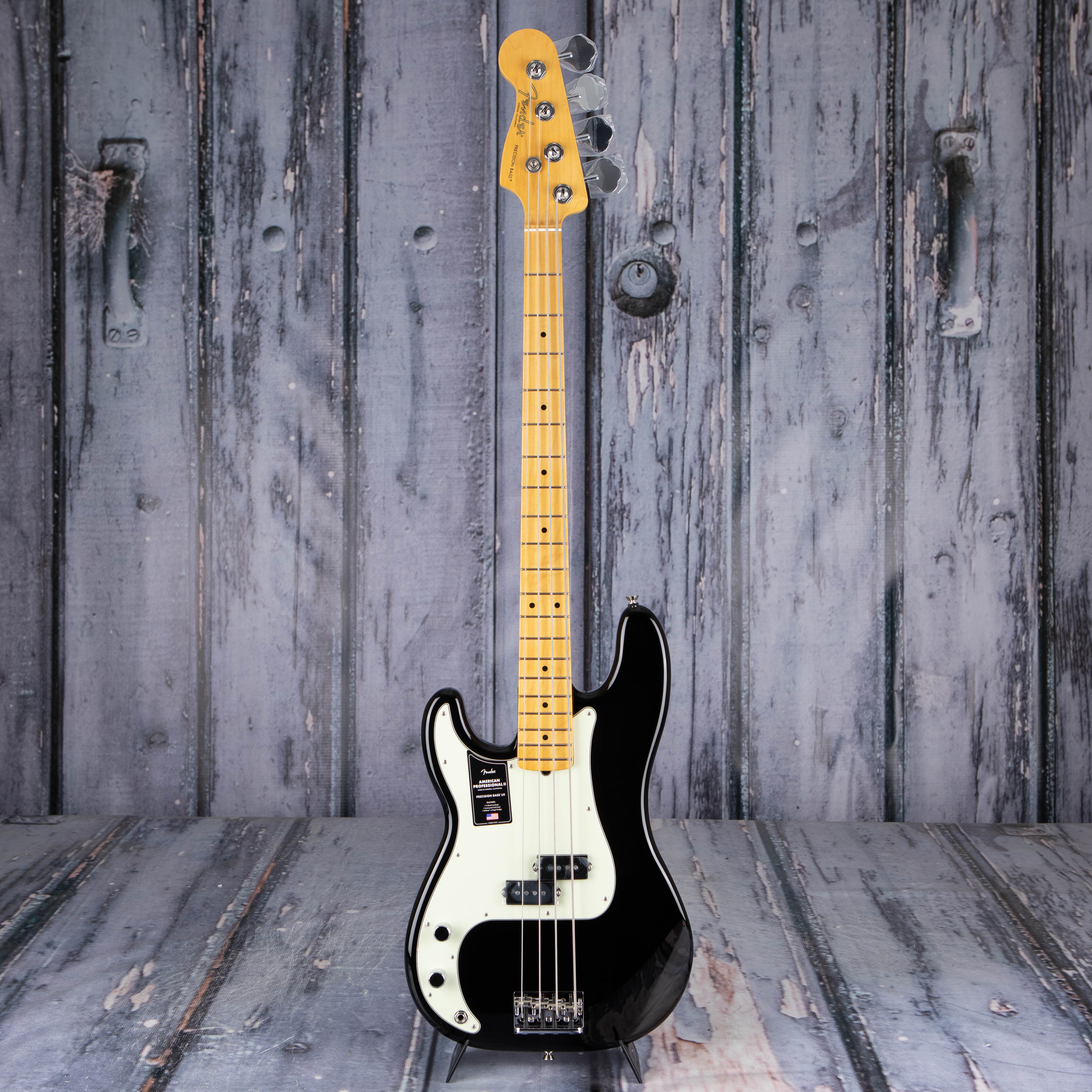Fender American Professional II Precision Bass Left-Handed Guitar, Black, front
