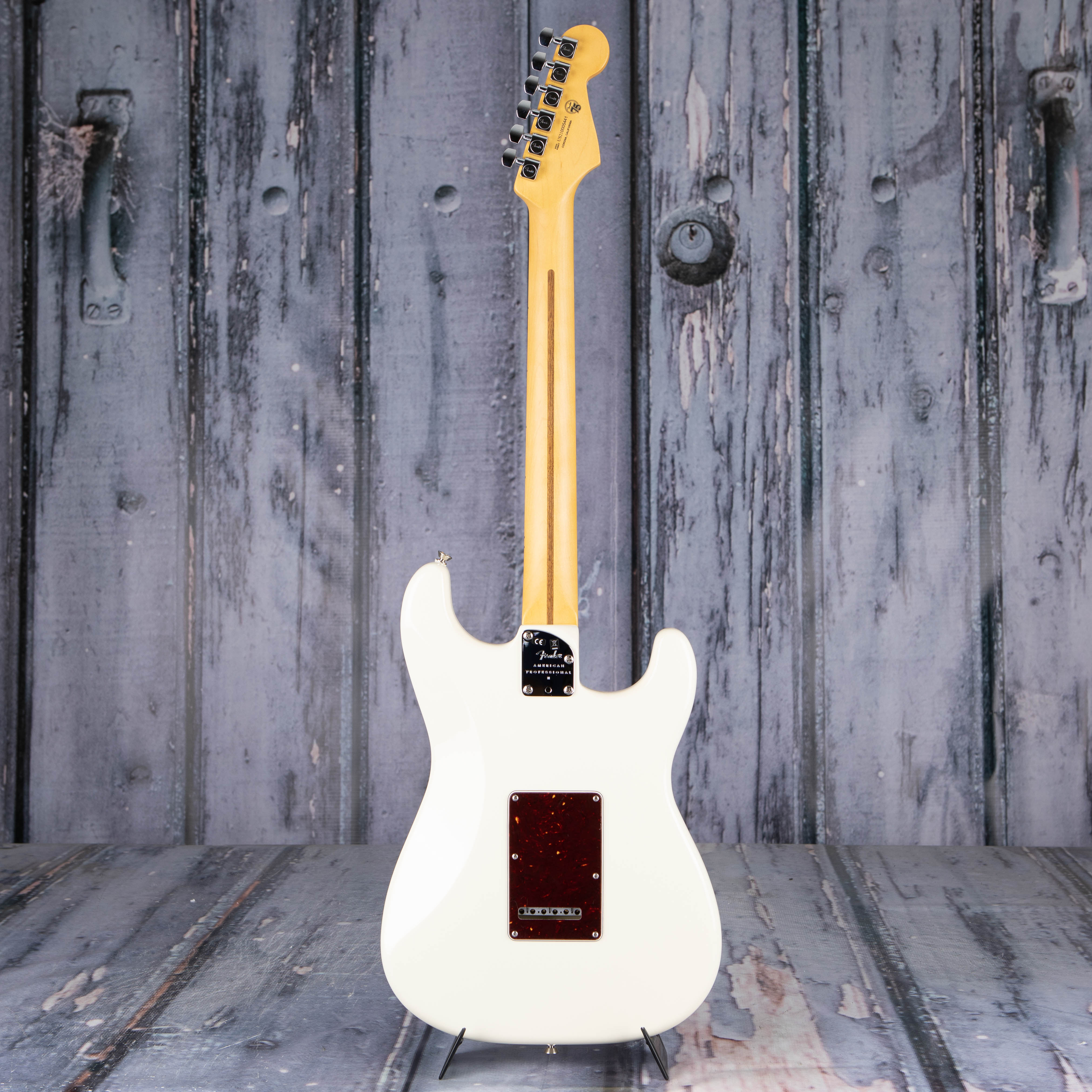 Fender American Professional II Stratocaster Left-Handed Electric Guitar, Olympic White, back