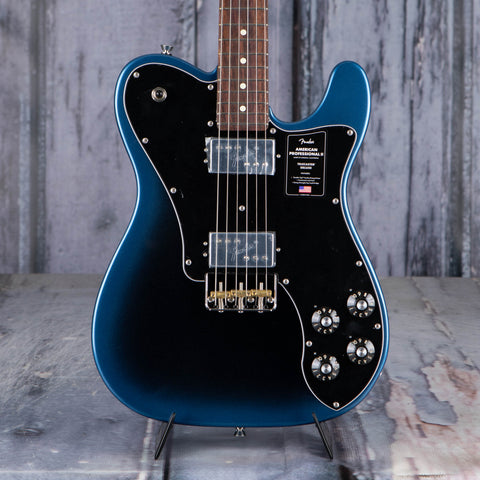 Fender American Professional II Telecaster Deluxe Electric Guitar, Dark Night, front closeup