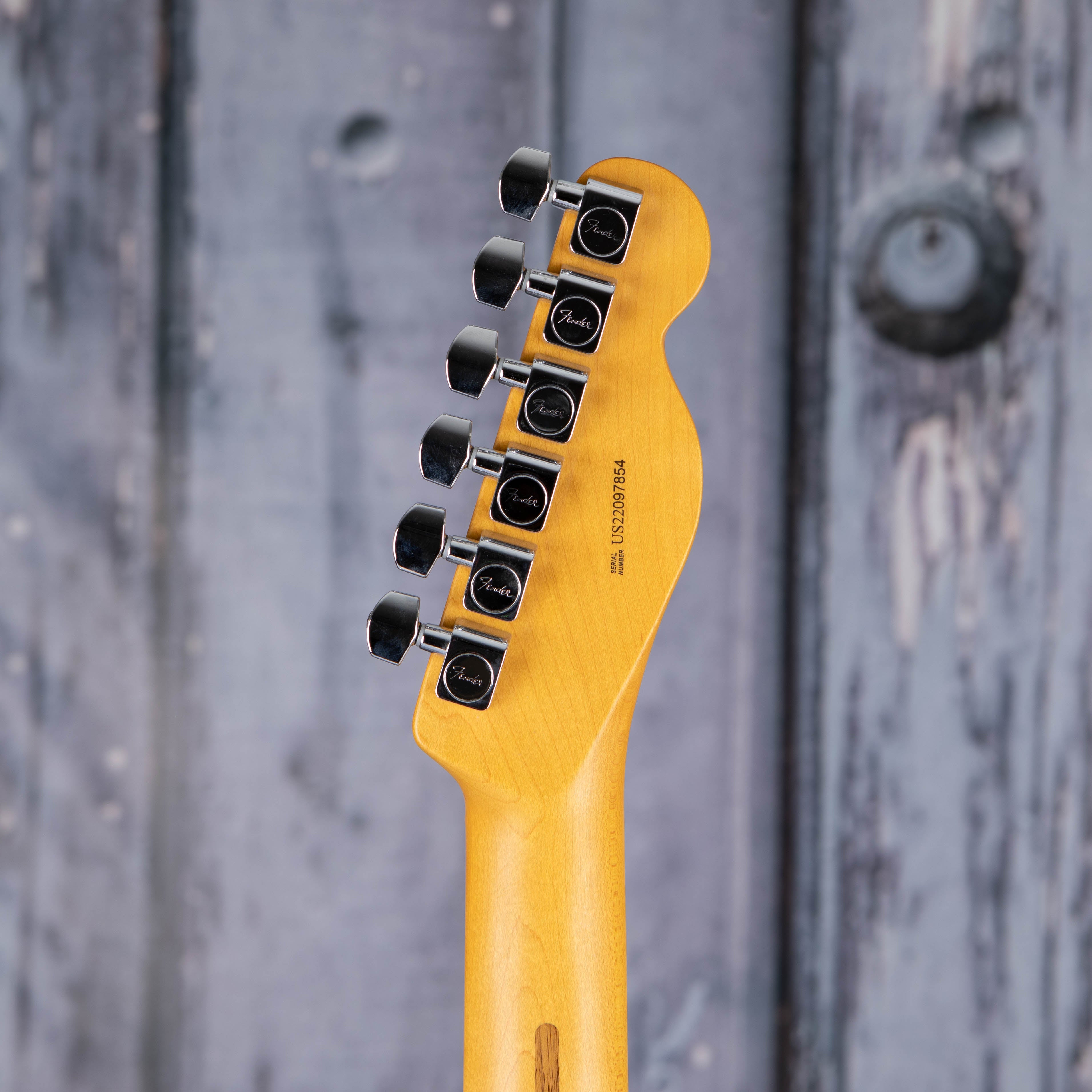 Fender American Professional II Telecaster Left-Handed Electric Guitar, Mystic Surf Green, back headstock