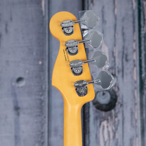 Fender American Ultra Jazz Bass Guitar, Maple Fingerboard, Cobra Blue, back headstock