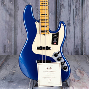 Fender American Ultra Jazz Bass Guitar, Maple Fingerboard, Cobra Blue, coa
