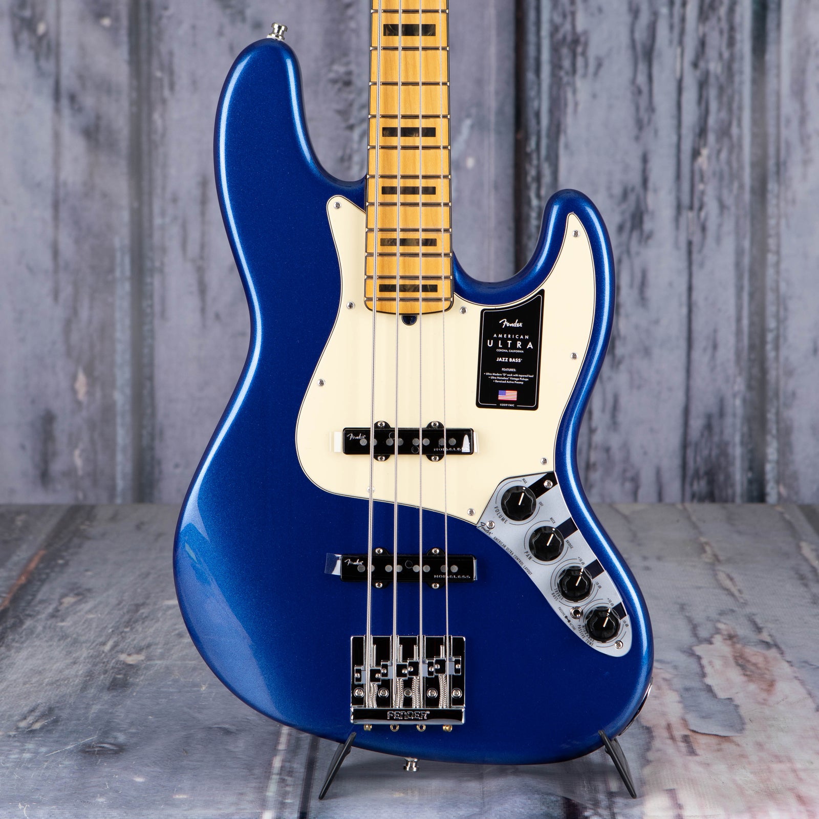 blue fender bass guitar