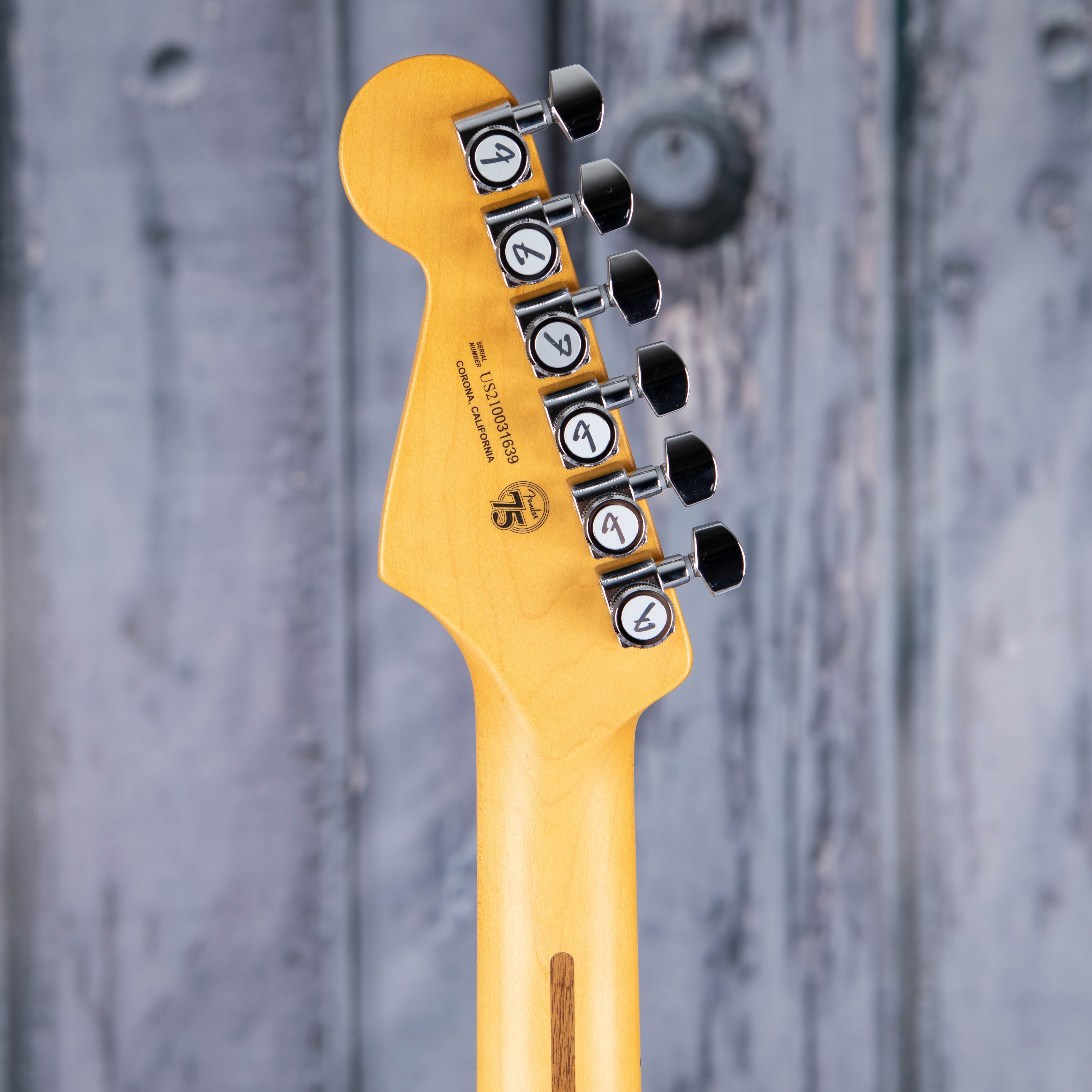 Fender American Ultra Luxe Stratocaster, Maple Fingerboard, 2-Color Sunburst, back headstock