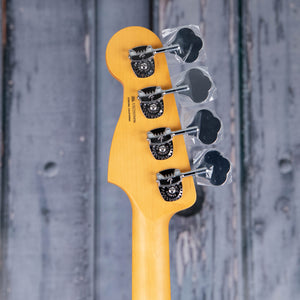 Fender American Ultra Precision Bass Guitar, Maple Fingerboard, Arctic Pearl, back headstock