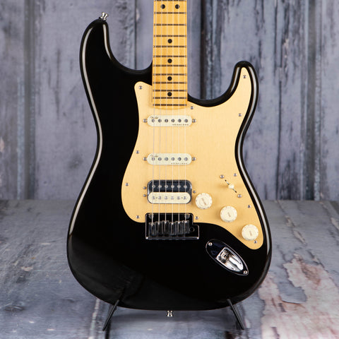 Fender American Ultra Stratocaster HSS Electric Guitar, Maple Fingerboard, Texas Tea, front closeup