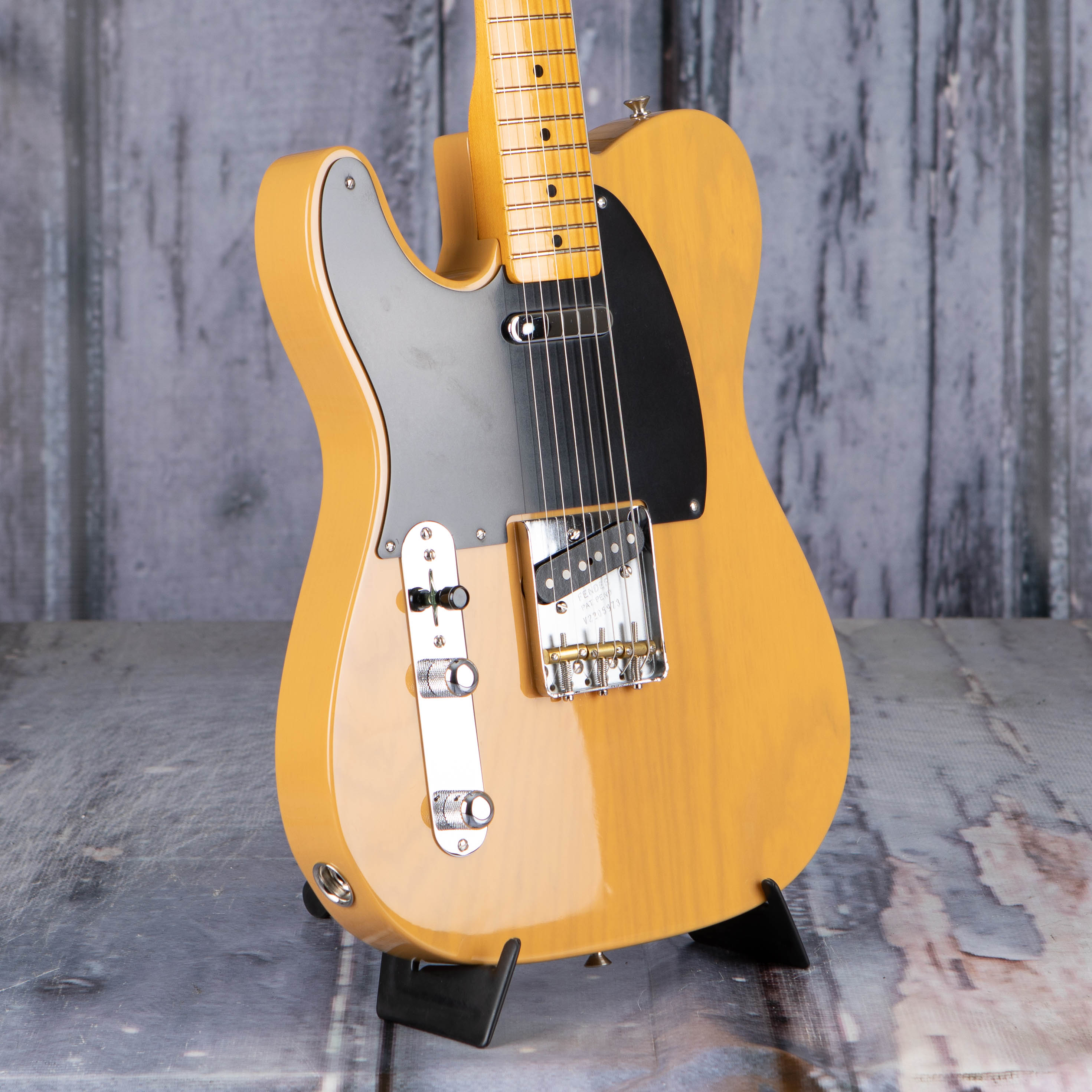 Fender American Vintage II 1951 Telecaster Left-Handed Electric Guitar, Butterscotch Blonde, angle